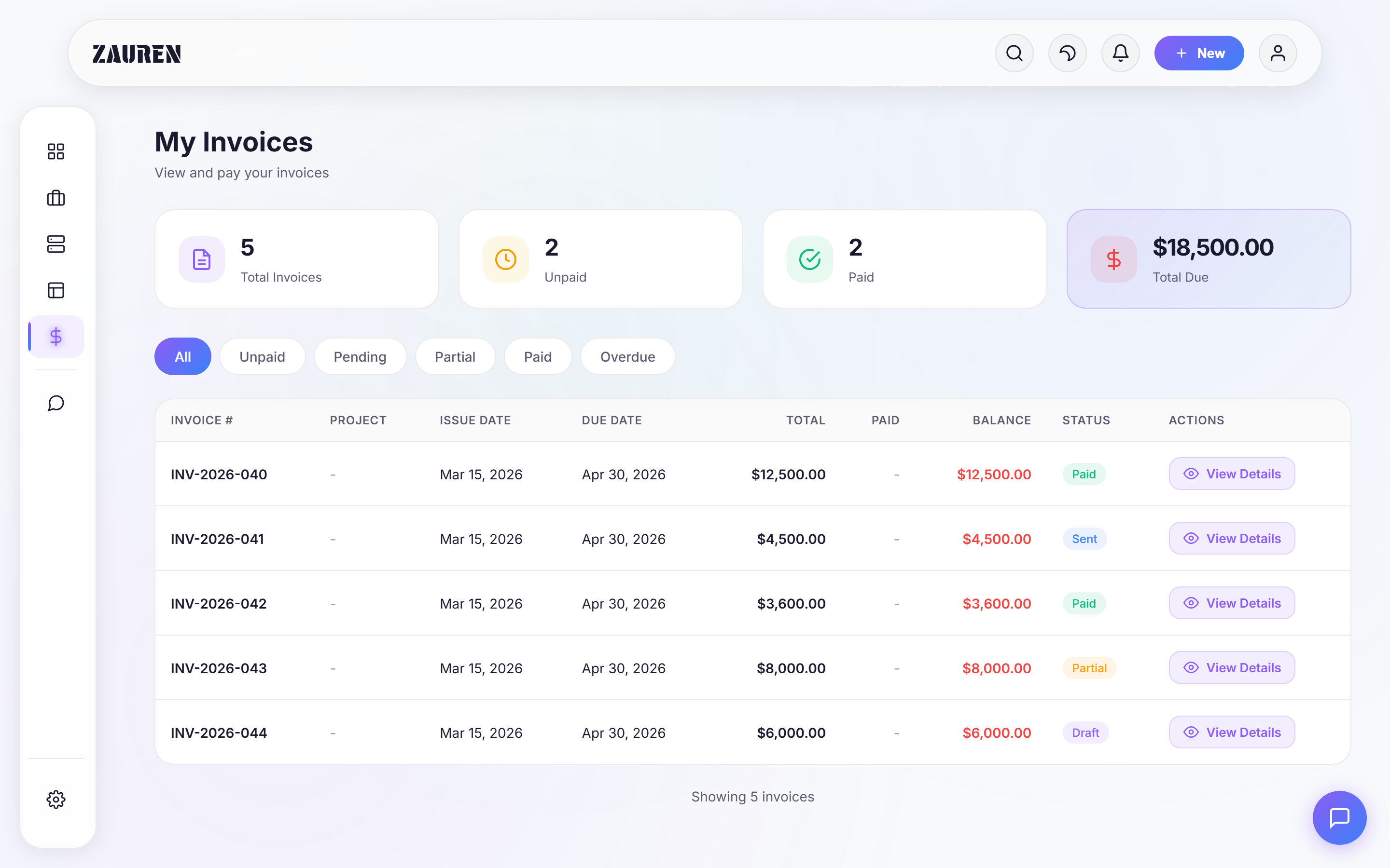 Billing Center Dashboard